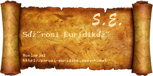 Sárosi Euridiké névjegykártya